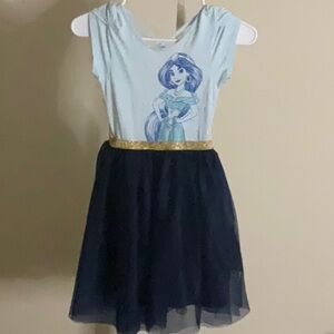 Disney Princess Light Blue and Gold Dress